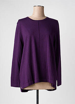 Pull coupe droite manches longues violet SCORZZO femme