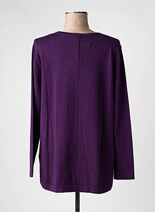 Pull coupe droite manches longues violet SCORZZO femme