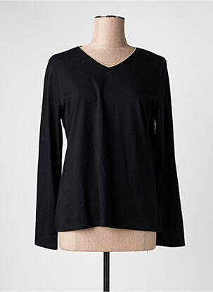 T-shirt col v manches longues noir JULIE GUERLANDE femme