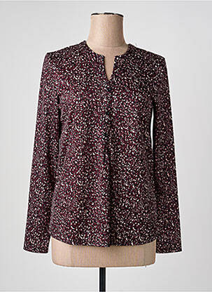 Blouse tissage popeline manches longues violet JULIE GUERLANDE femme