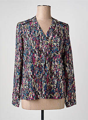 Blouse imprimé fantaisie manches longues noir JULIE GUERLANDE femme