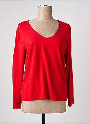 T-shirt coupe droite manches longues rouge JULIE GUERLANDE femme