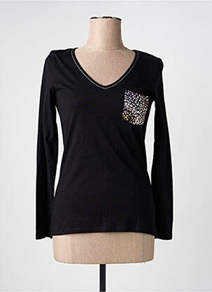 T-shirt manches longues manches longues noir JULIE GUERLANDE femme