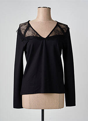 Top stretch manches longues noir JULIE GUERLANDE femme