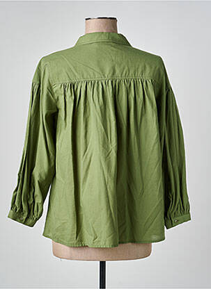 Chemisier coupe droite manches 3/4 vert DEVERNOIS femme