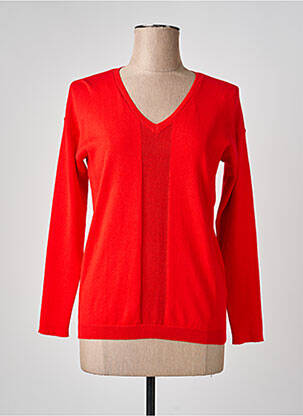 Pull coupe cintrée manches longues rouge JULIE GUERLANDE femme