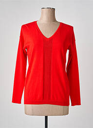 Pull coupe cintrée manches longues rouge JULIE GUERLANDE femme