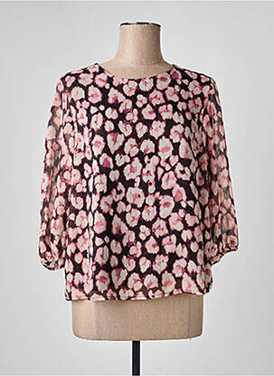 Blouse légère et transparente manches 3/4 rose JULIE GUERLANDE femme