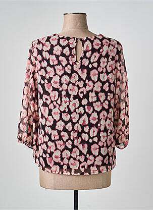 Blouse légère et transparente manches 3/4 rose JULIE GUERLANDE femme