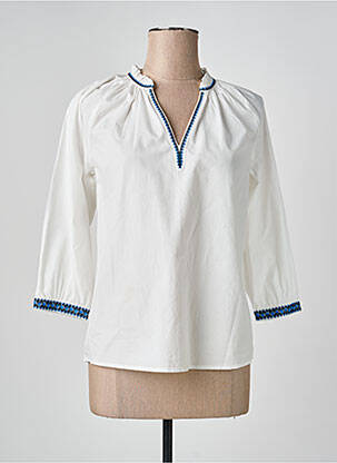 Blouse manches 3/4 manches 3/4 blanc JULIE GUERLANDE femme