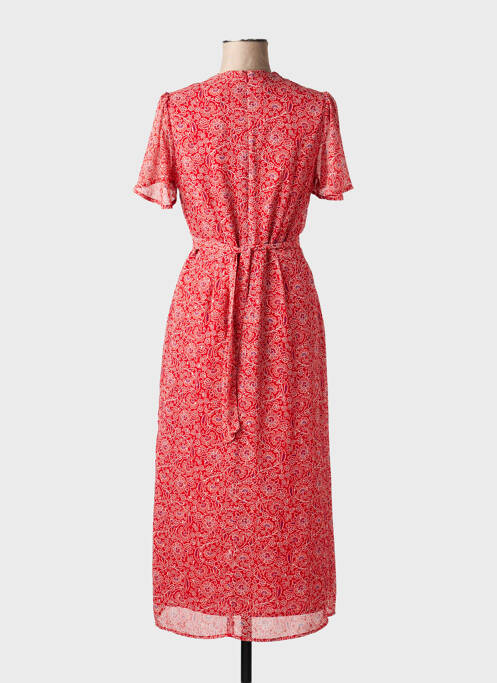 Robe longue imprimé fantaisie manches courtes rouge JULIE GUERLANDE femme
