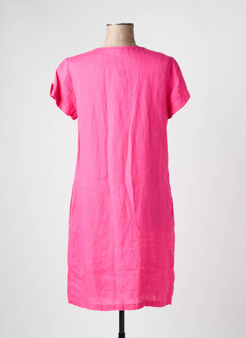 Robe mi-longue manches courtes manches courtes rose DEVERNOIS femme