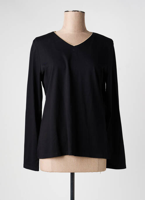 T-shirt col v manches longues noir JULIE GUERLANDE femme