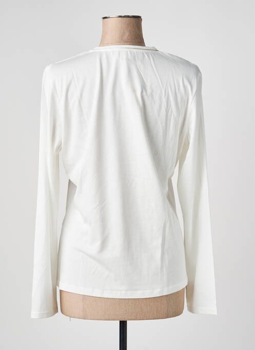 T-shirt col v manches longues blanc JULIE GUERLANDE femme