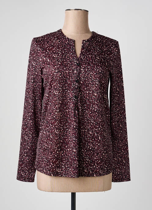 Blouse imprimé fantaisie manches longues violet JULIE GUERLANDE femme