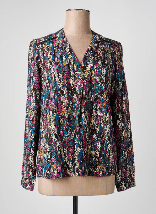 Blouse imprimé fantaisie manches longues noir JULIE GUERLANDE femme