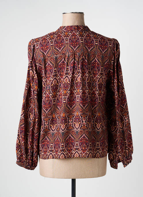 Blouse imprimé fantaisie manches longues orange JULIE GUERLANDE femme