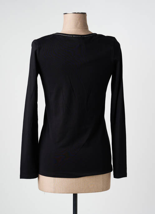T-shirt col v manches longues noir JULIE GUERLANDE femme