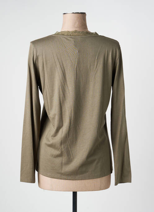 T-shirt col v manches longues vert JULIE GUERLANDE femme