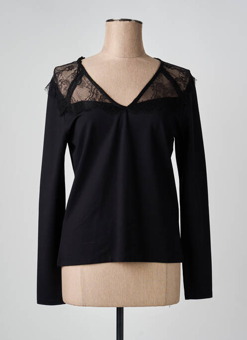 Top stretch manches longues noir JULIE GUERLANDE femme