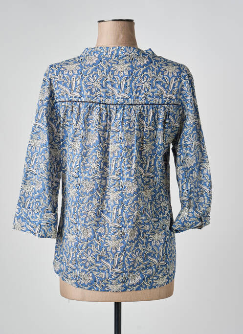 Blouse imprimé fantaisie manches 3/4 bleu DEVERNOIS femme