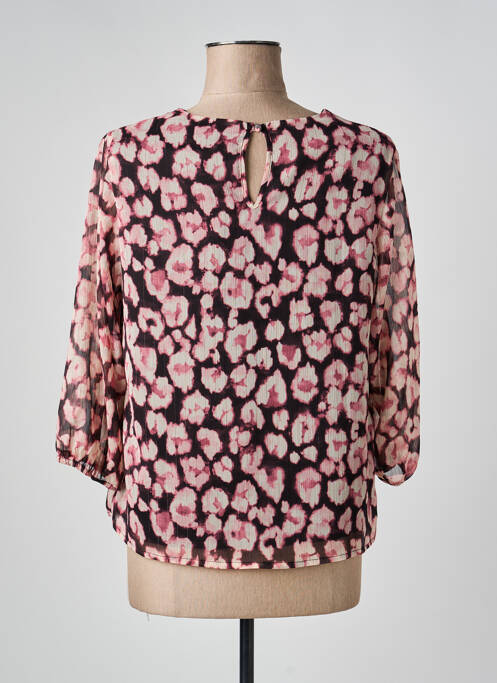 Blouse légère et transparente manches 3/4 rose JULIE GUERLANDE femme