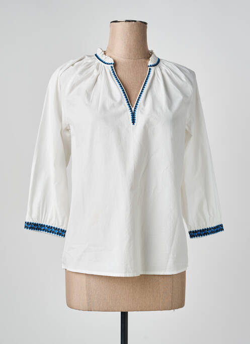 Blouse manches 3/4 manches 3/4 blanc JULIE GUERLANDE femme