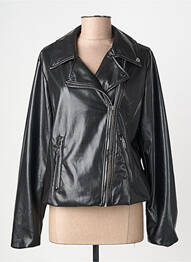 Veste simili cuir coupe cintrée noir JULIE GUERLANDE femme