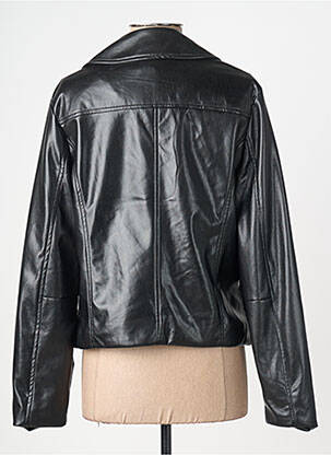 Veste simili cuir coupe cintrée noir JULIE GUERLANDE femme