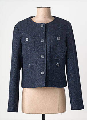 Veste casual col rond bleu JULIE GUERLANDE femme