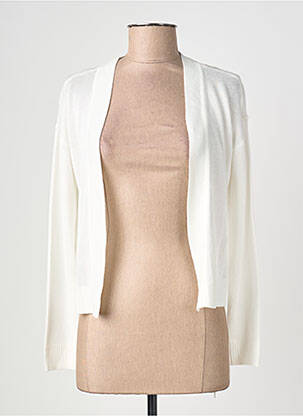 Gilet manches longues coupe cintrée blanc JULIE GUERLANDE femme
