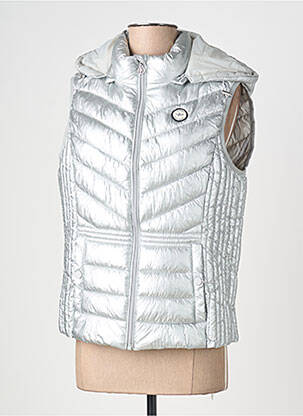 Doudoune poches a capuche argent JULIE GUERLANDE femme