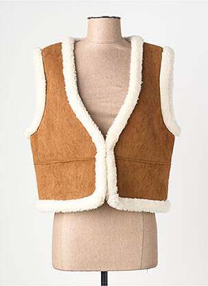 Gilet sans manche doublure marron JULIE GUERLANDE femme
