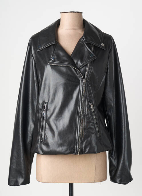 Veste simili cuir coupe cintrée noir JULIE GUERLANDE femme