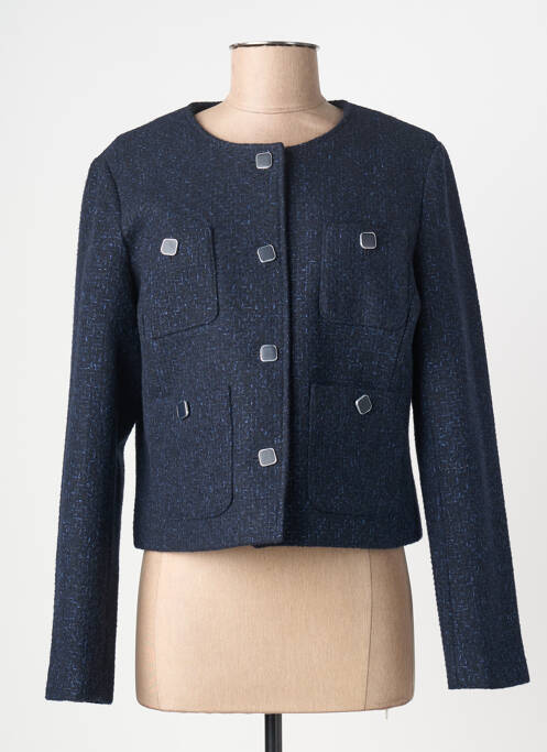 Veste casual col rond bleu JULIE GUERLANDE femme