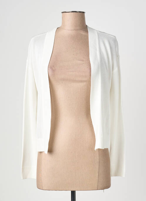 Gilet manches longues coupe cintrée blanc JULIE GUERLANDE femme