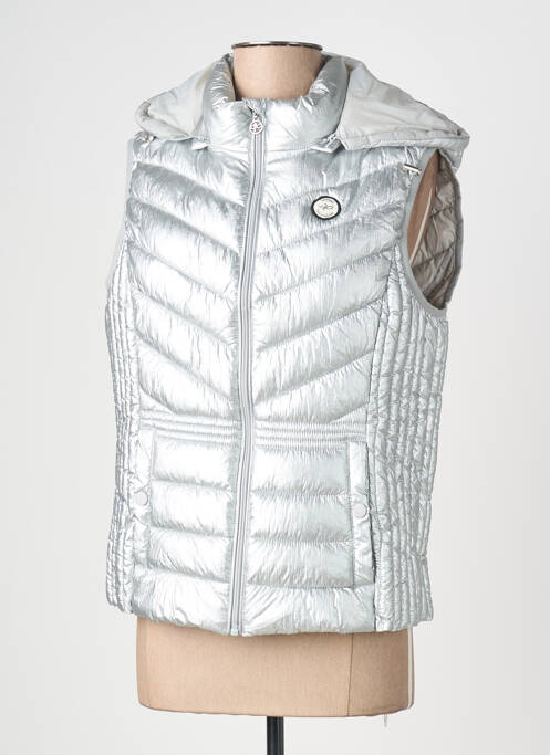 Doudoune poches a capuche argent JULIE GUERLANDE femme
