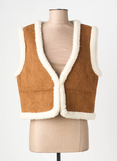 Gilet sans manche doublure marron JULIE GUERLANDE femme