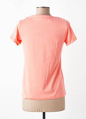 T-shirt sérigraphie manches courtes orange C'EST BEAU LA VIE femme