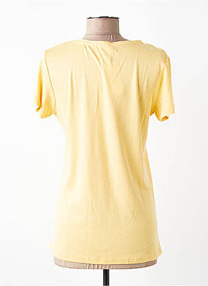 T-shirt col v manches courtes jaune C'EST BEAU LA VIE femme