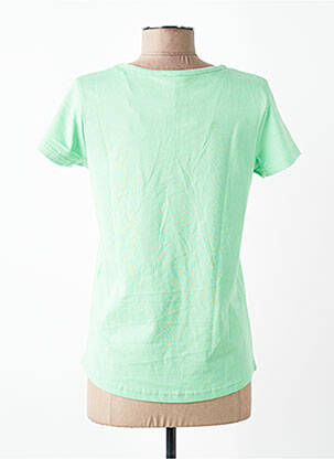 T-shirt sérigraphie manches courtes vert C'EST BEAU LA VIE femme