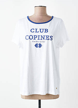 T-shirt sérigraphie manches courtes blanc C'EST BEAU LA VIE femme