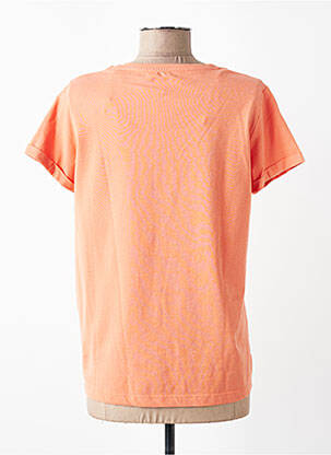 T-shirt sérigraphie manches courtes orange C'EST BEAU LA VIE femme