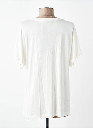 T-shirt col v manches courtes beige DEVERNOIS femme