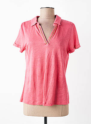 Polo stretch manches courtes rose DEVERNOIS femme