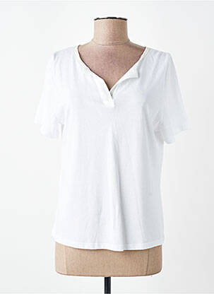 T-shirt col v manches courtes blanc DEVERNOIS femme