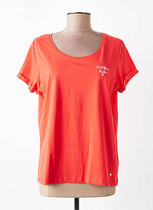 T-shirt stretch manches courtes orange C'EST BEAU LA VIE femme