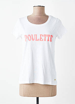 T-shirt sérigraphie manches courtes blanc C'EST BEAU LA VIE femme