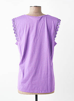 T-shirt col v manches courtes violet JULIE GUERLANDE femme