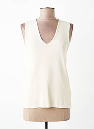 Top stretch sans manche beige DEVERNOIS femme